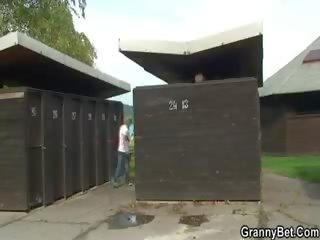 He Finds And Bangs Blonde Granny In The Changing Room